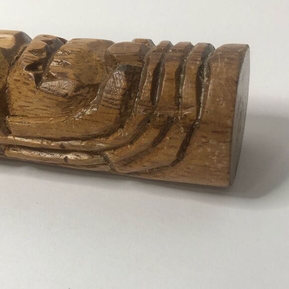 vintage wooden hand carved tiki man hand held bottle opener 9 inches tiki bar - Picture 6 of 7